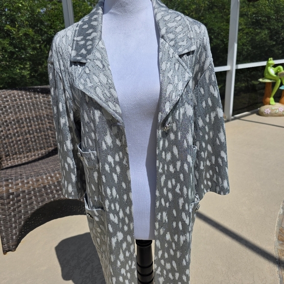St John Couture For St John Boutiques Metallic Animal Print Blazer SZ 6 - Picture 12 of 16